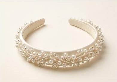 Bandeau ivoire perles et strass Mus Accessoires