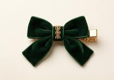 Nœud velours vert émeraude Mus Accessoires